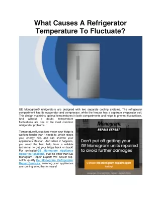 What Causes A Refrigerator Temperature To Fluctuate