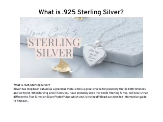 What is .925 Sterling Silver?