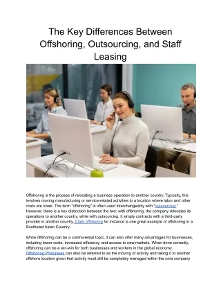 9-The Key Differences Between Offshoring, Outsourcing, and Staff Leasing