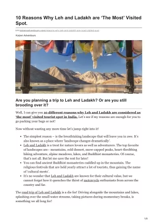 10 reasons why leh and ladakh are the most