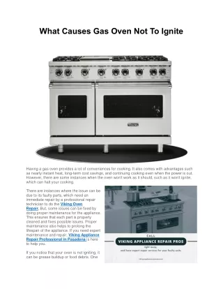 What Causes Gas Oven Not To Ignite