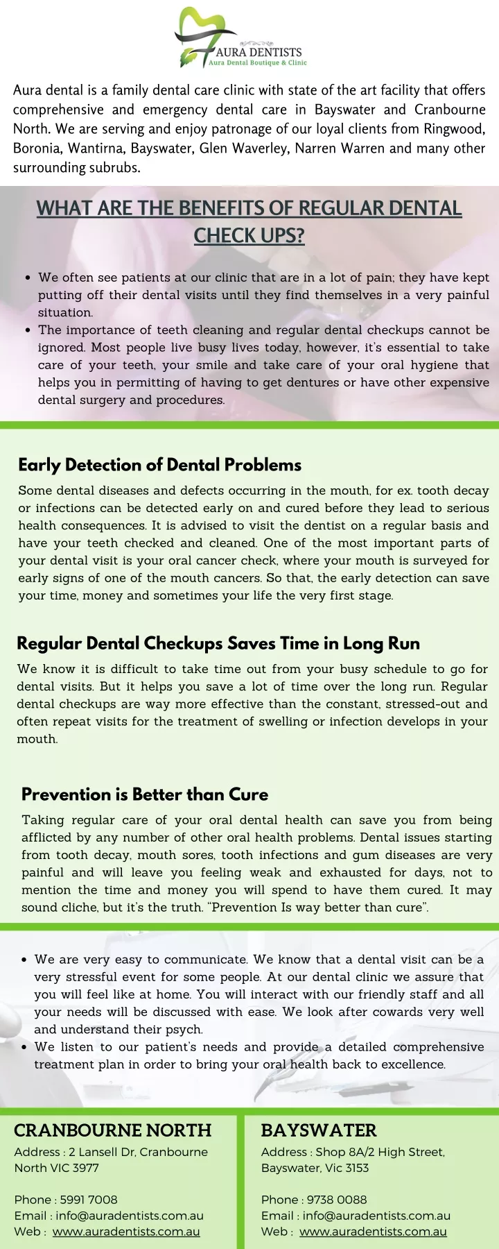 aura dental is a family dental care clinic with