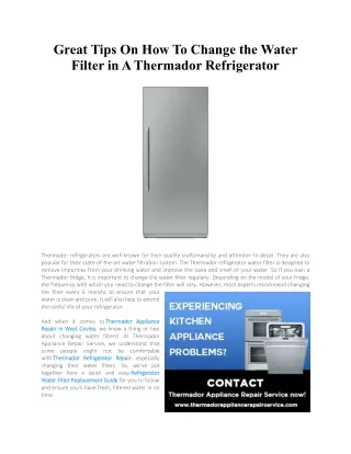 Great Tips On How To Change the Water Filter in A Thermador Refrigerator