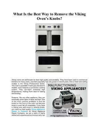 What Is the Best Way to Remove the Viking Oven