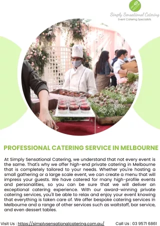 Professional Catering Service in Melbourne