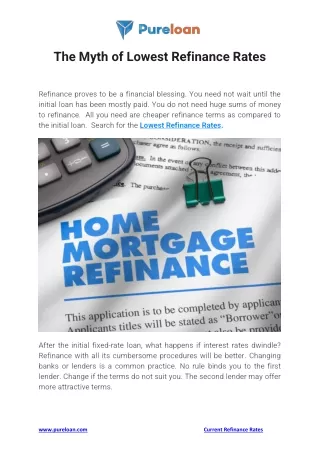 the myth of lowest refinance rates