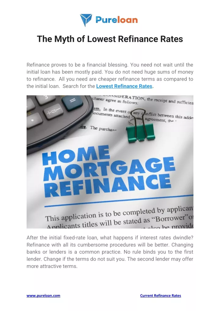 the myth of lowest refinance rates