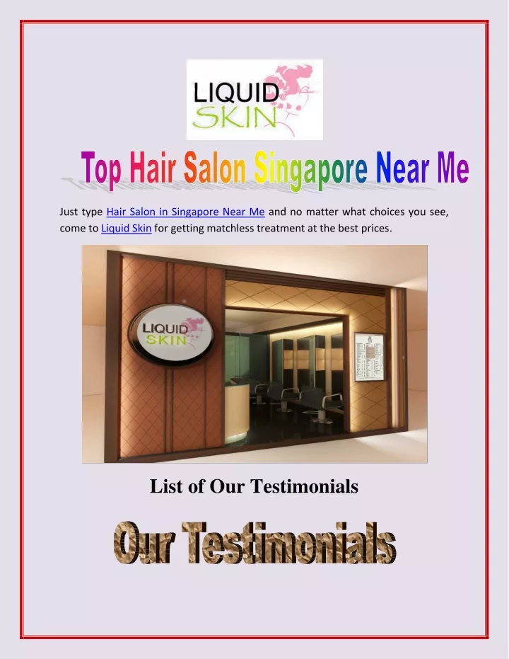 just type hair salon in singapore near