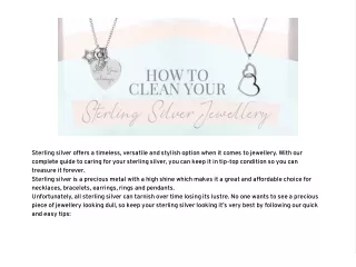 How To Clean Your Sterling Silver Jewellery