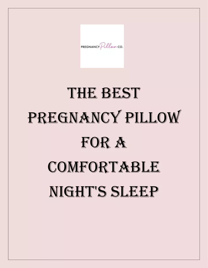 PPT Best Pregnancy Pillow Australia PowerPoint Presentation, free