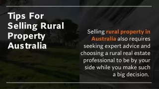 Tips For Selling Rural Property Australia