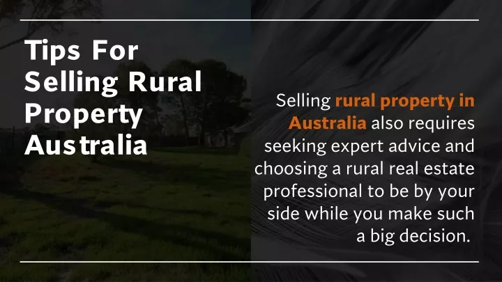 tips for selling rural property australia