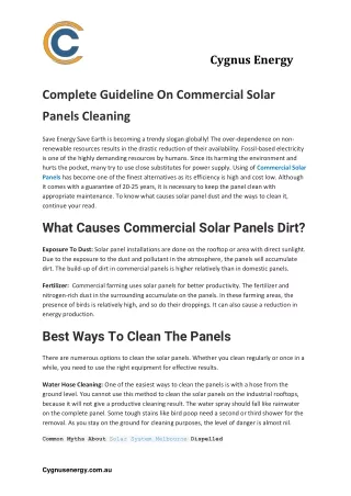 Complete Guideline On Commercial Solar Panels Cleaning