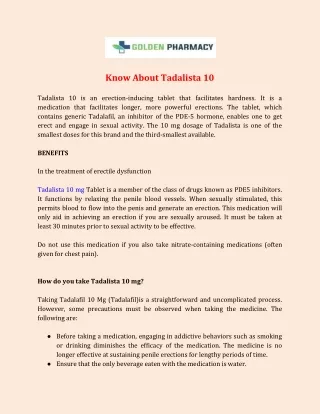 know about tadalista 10