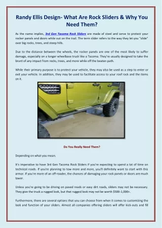 Randy Ellis Design- What Are Rock Sliders & Why You Need Them
