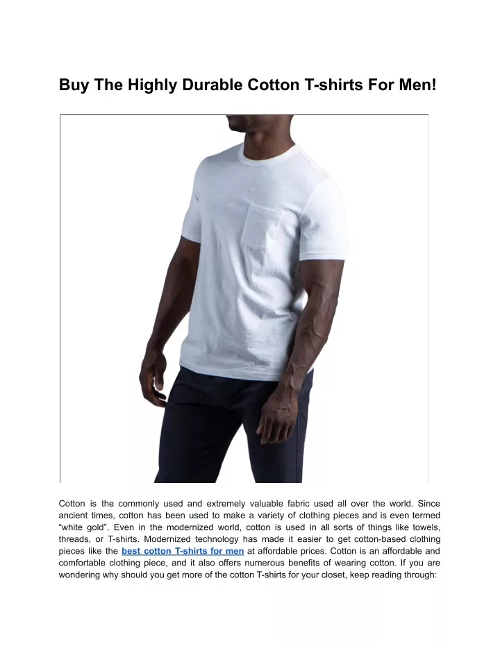 buy the highly durable cotton t shirts for men