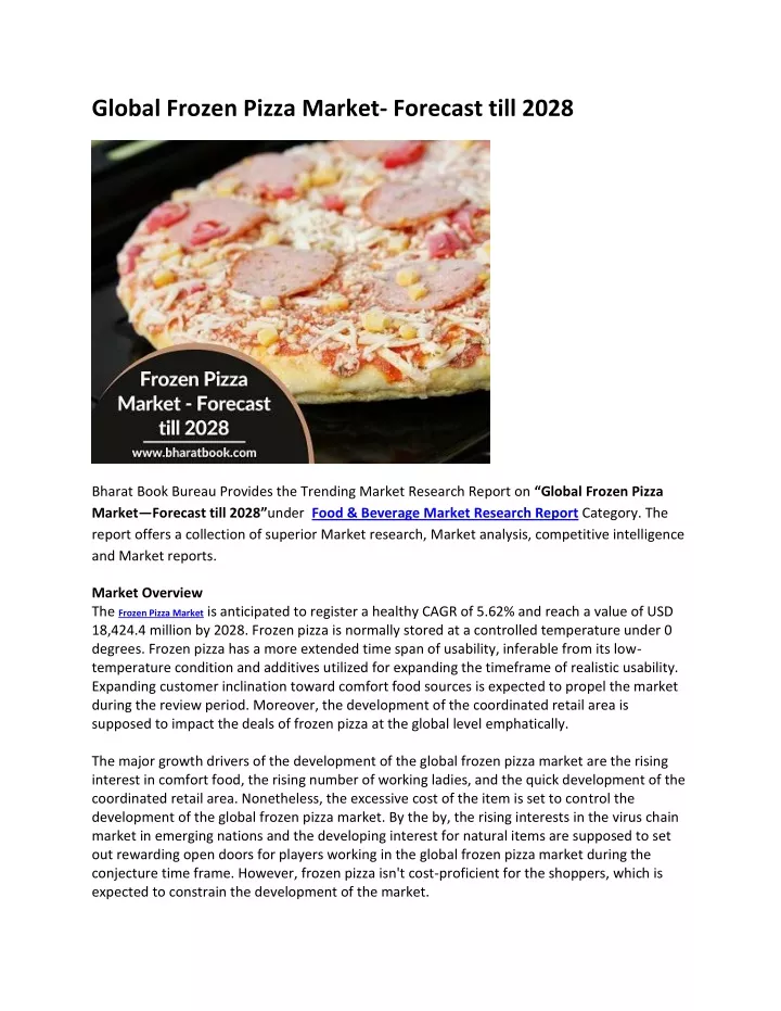 global frozen pizza market forecast till 2028