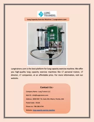 lung capacity exercise machine lungtrainers com