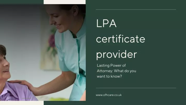 lpa certificate provider lasting power