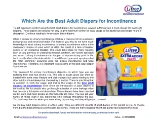 which are the best adult diapers for incontinence
