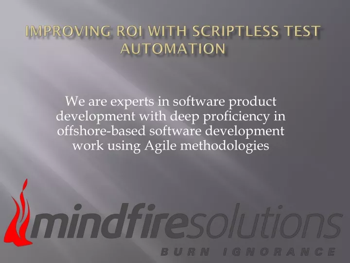 we are experts in software product development