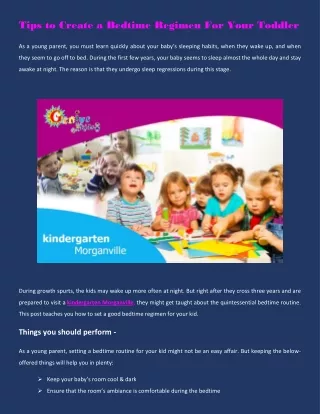 tips to create a bedtime regimen for your toddler