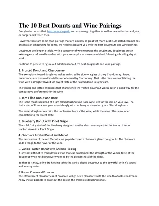 the 10 best donuts and wine pairings everybody