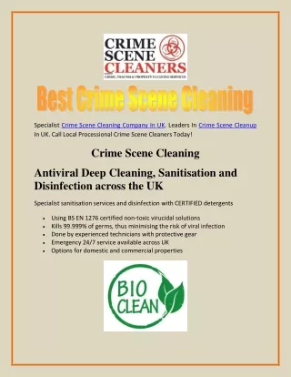 Best Crime Scene Cleaning