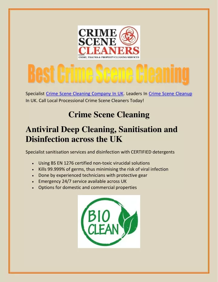 specialist crime scene cleaning company