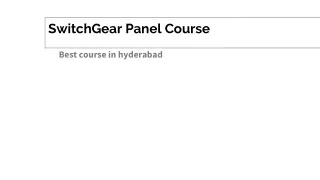 switchgear panel course