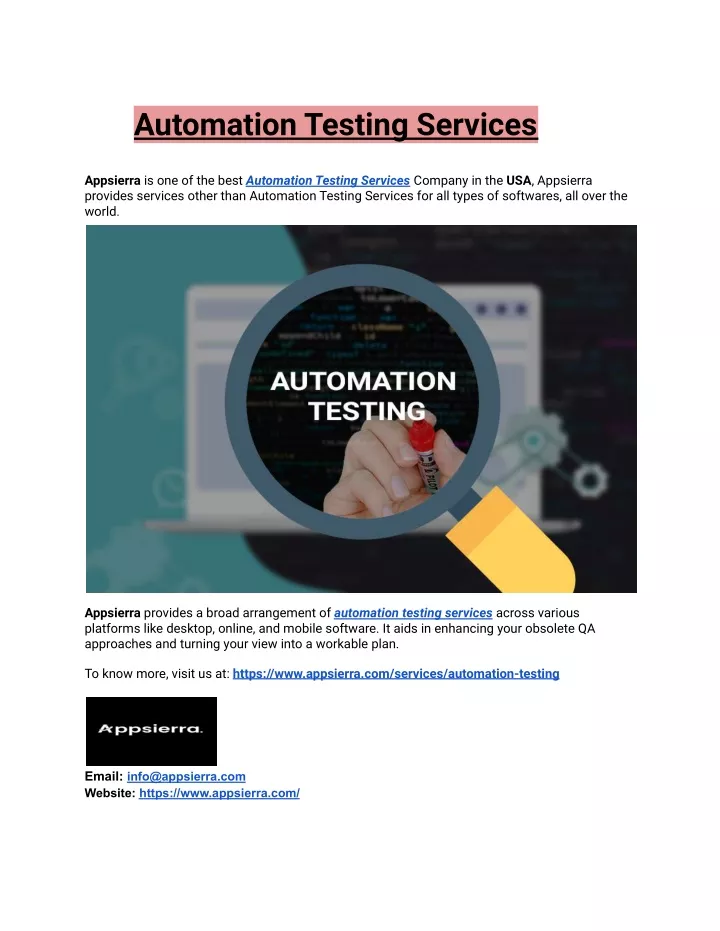 automation testing services