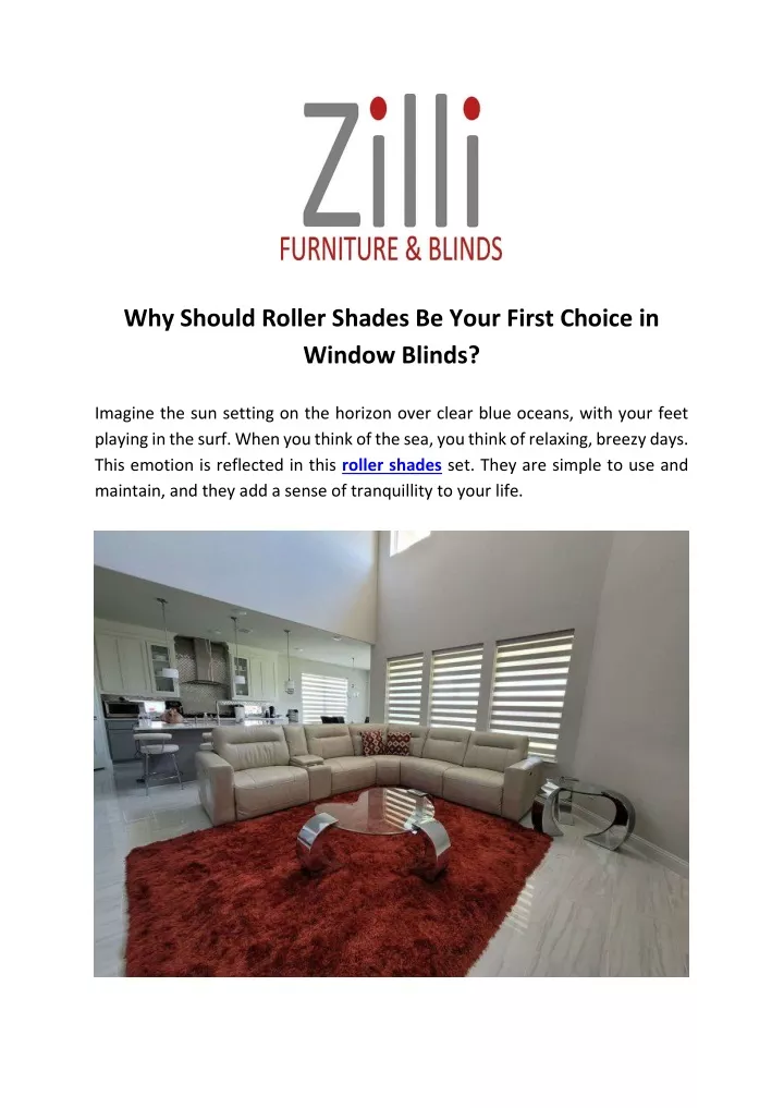 why should roller shades be your first choice