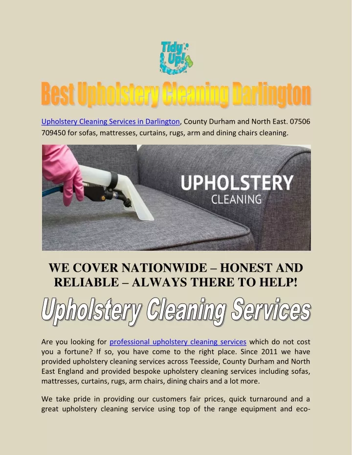 upholstery cleaning services in darlington county