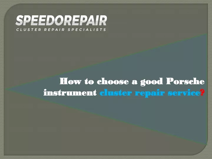 how to choose a good porsche instrument cluster
