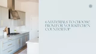 6 Materials to Choose From For Your Kitchen Countertop