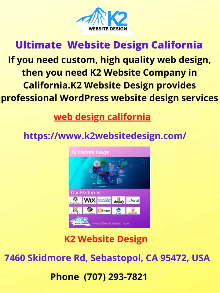 ultimate website design california if you need