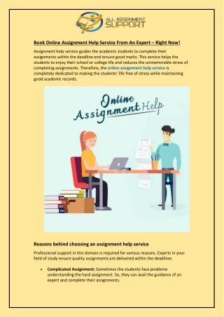 book online assignment help service from
