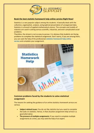 book the best statistic homework help online