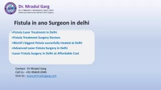 Fistula in ano Surgeon in delhi