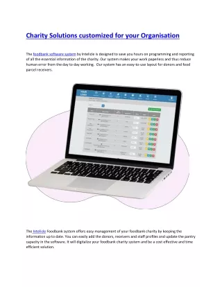 Charity Solutions customized for your Organisation