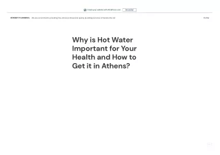 Why is Hot Water Important for Your Health and How to Get it in Athens