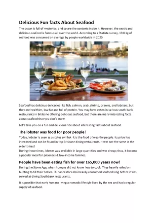 Delicious Fun facts About Seafood_riverquayfish_16052020