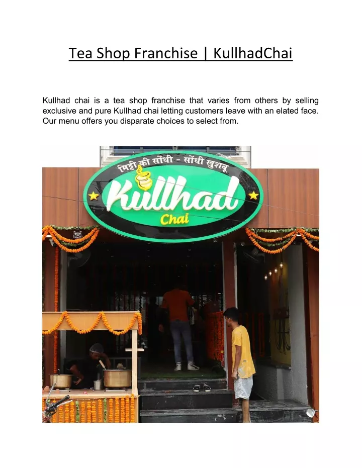 tea shop franchise kullhadchai