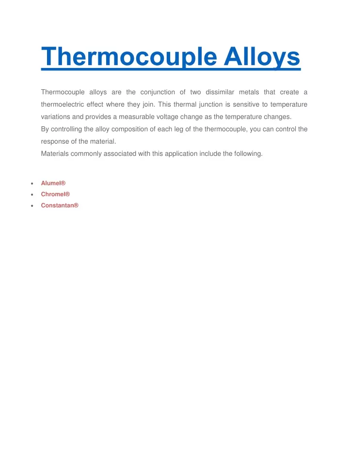 thermocouple alloys