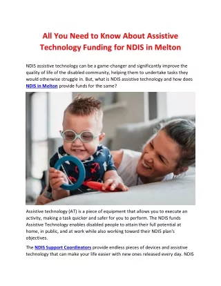 All You Need to Know About Assistive Technology Funding for NDIS in Melton
