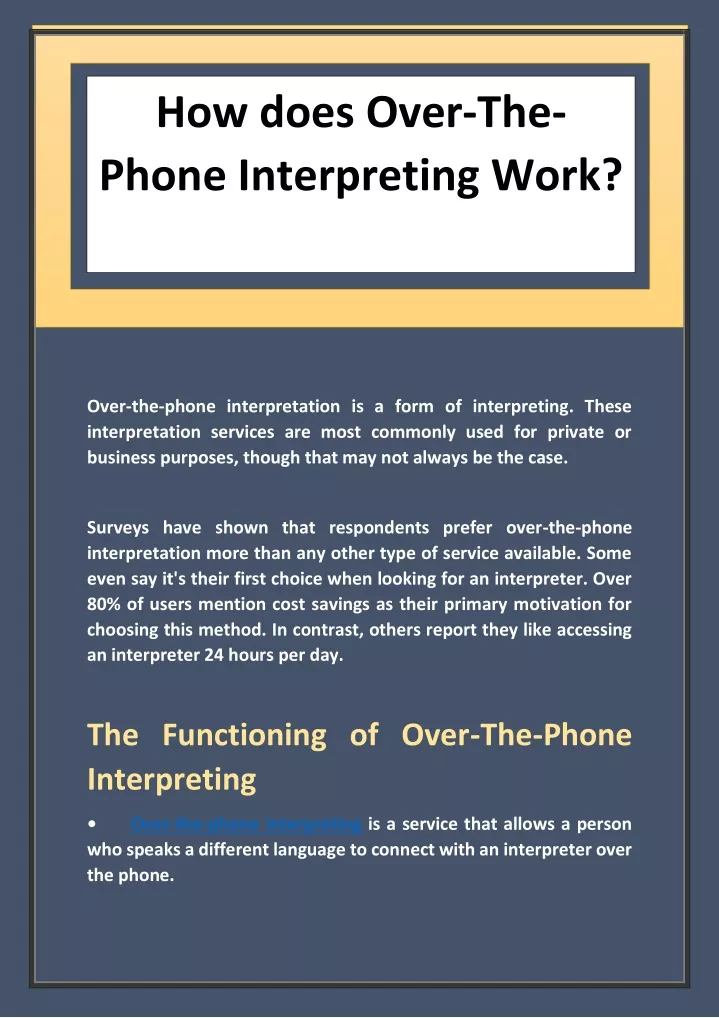 how does over the phone interpreting work