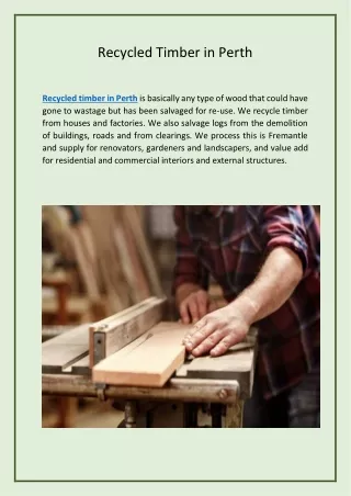 recycled timber in perth