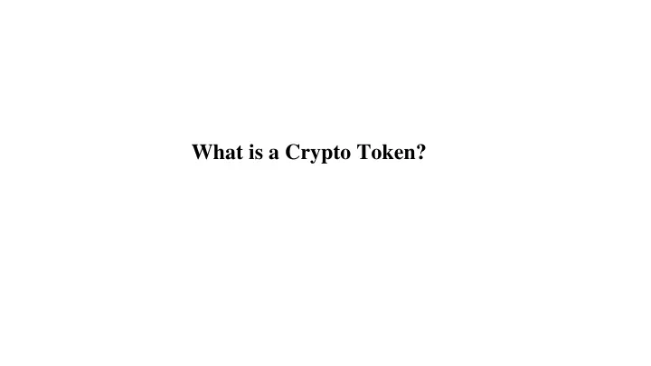 what is a crypto token