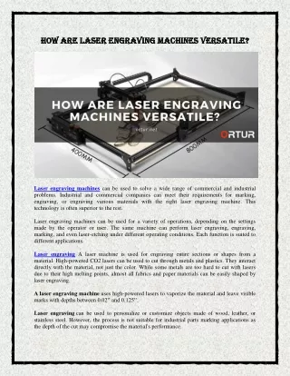 how are laser engraving machines versatile