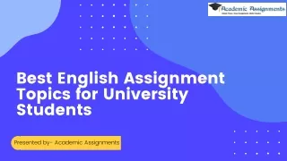 best english assignment topics for university